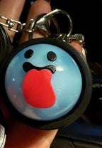 Dumpling PVC Schultaschenanhänger , Blau/Halloween , 4 x 4 cm LED