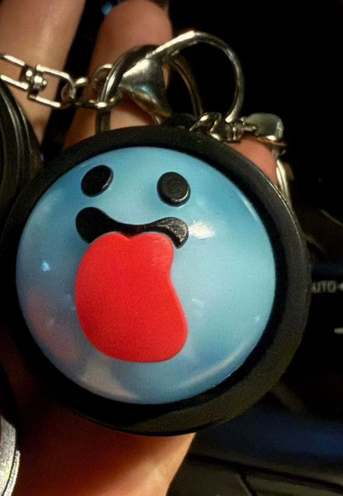 Dumpling PVC Schultaschenanhänger , Blau/Halloween , 4 x 4 cm LED